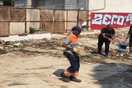 Çöplük olan Karşıyaka Stadı temizlendi
