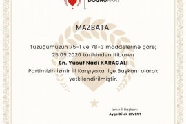 Doğru Parti Karşıyaka İlçe Başkanı Karacalı oldu