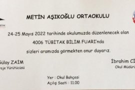Metin Aşıkoğlu Ortaokulu TÜBİTAK Bilim Fuarı yarın açılıyor