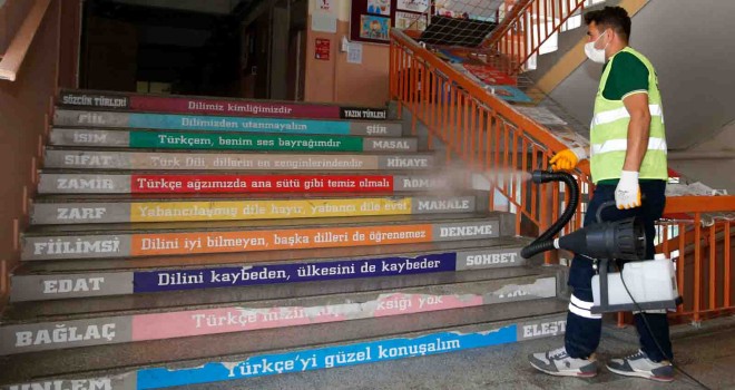 Konak'ta okullara LGS dezenfeksiyonu