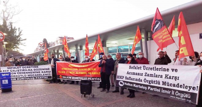 HKP, Karşıyaka'da asgari ücret görüşmelerini protesto etti