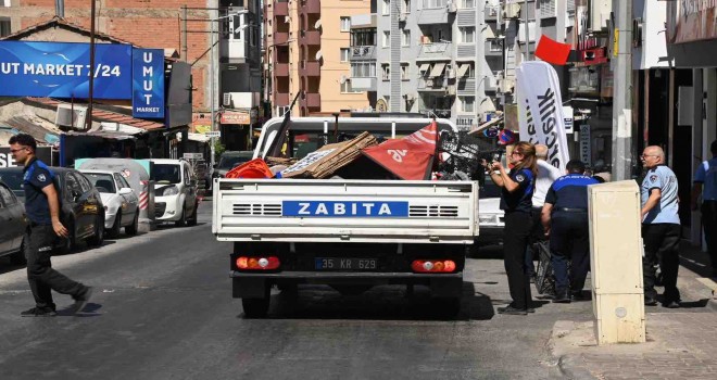 Karabağlar'da kaldırım ve yol işgallerine karşı denetim