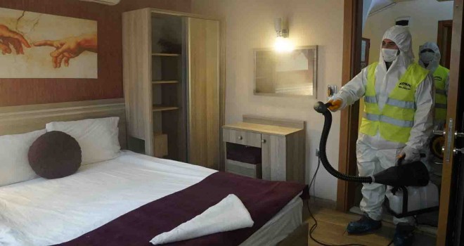 Konak Belediyesi’nden ilçedeki tüm otellere dezenfeksiyon