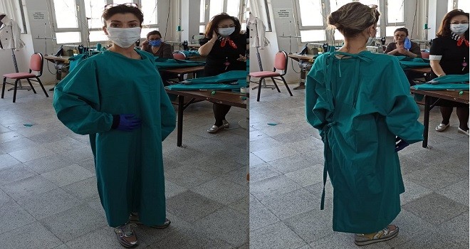 Karşıyaka Halk Eğitim'den cerrahi operasyon önlüğü…