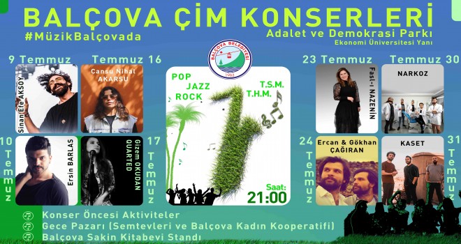 Balçova Çim Konserleri başlıyor