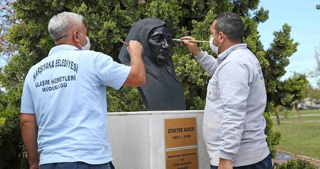 Karşıyaka Belediyesi büst ve heykelleri bakıma aldı