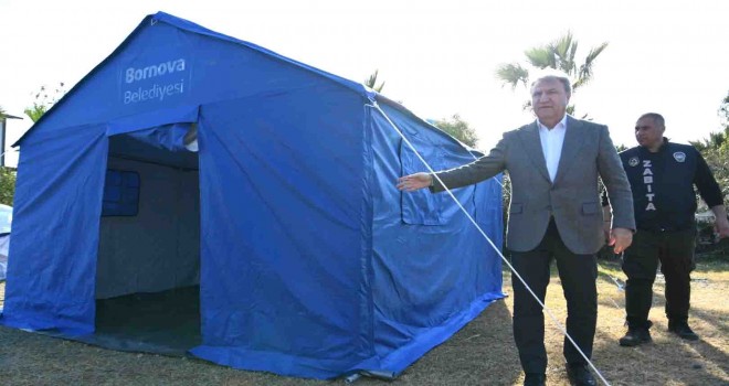 Bornova'nın çadırları deprem bölgesinde