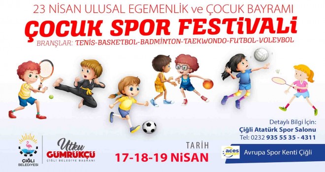 Çiğli ''23 Nisan Çocuk Spor Festivali''ne hazır