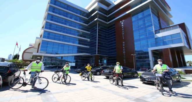 Salgınla mücadeleye bisikletli destek