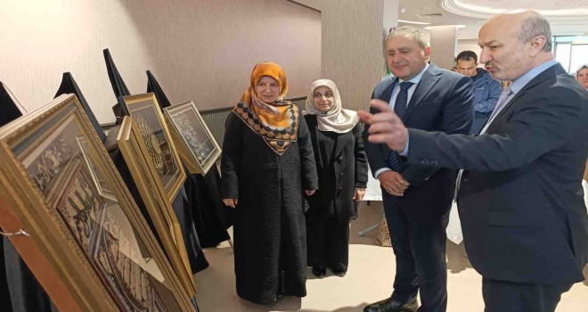 Kur’an kursu öğrencilerinin sergisi gözleri kamaştırdı