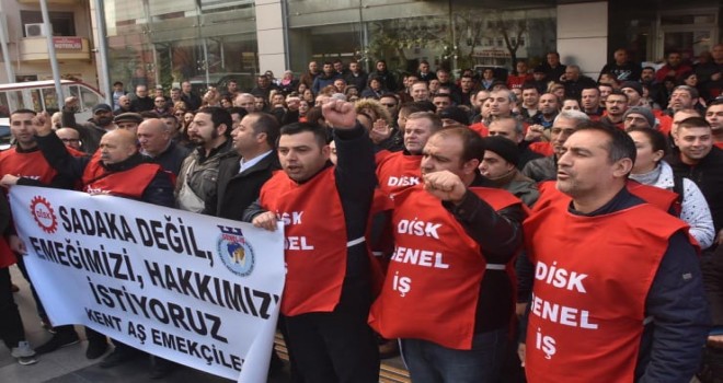 Kent A.Ş. işçileri eylem yaptı
