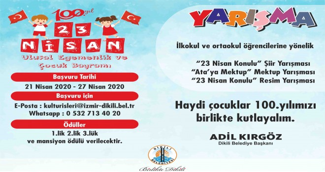 Dikili Belediyesi’nden çocuklara özel 23 Nisan yarışması