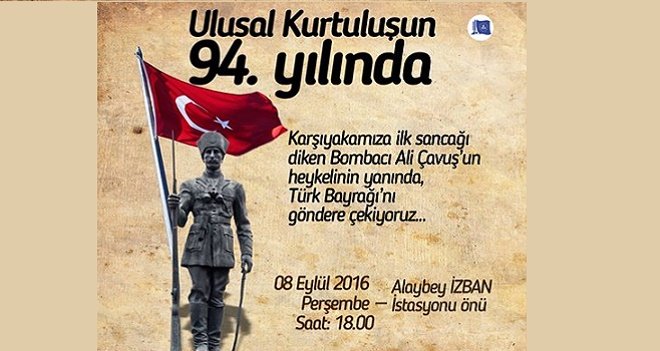 Bombacı Ali Çavuş Anıtı'na Türk Bayrağı...