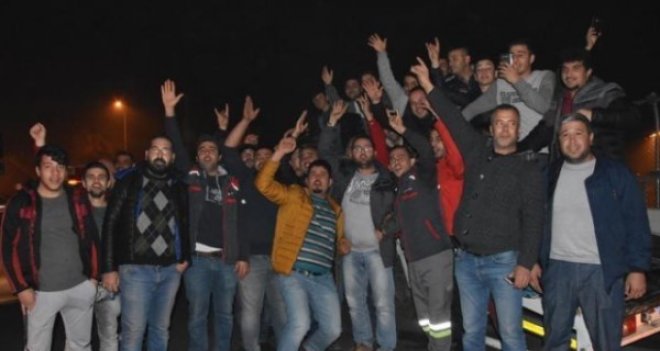 Çekicilerden teröre lanet eylemi