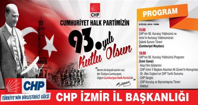 CHP İzmir'den 9 Eylül'de 3 kutlama birden