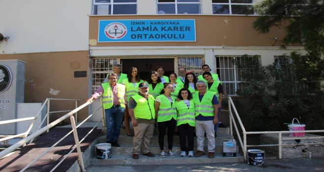 Mavişehir Rotary, Lamia Karer Ortaokulu'nun tadilatına başladı