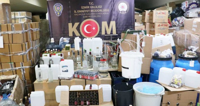 30 Ton sahte içki ele geçirildi