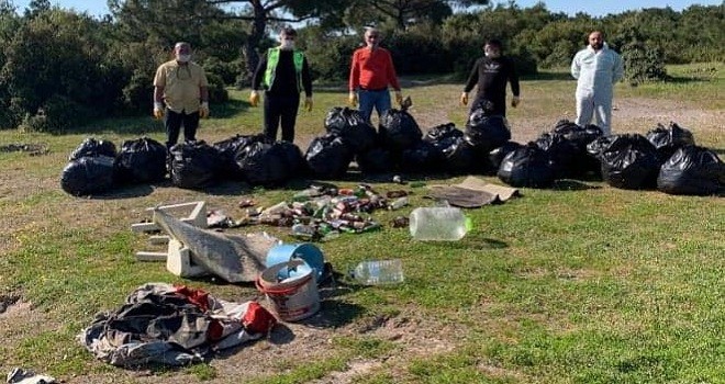 Evde kal diyoruz ama, piknik alanının hali böyle...
