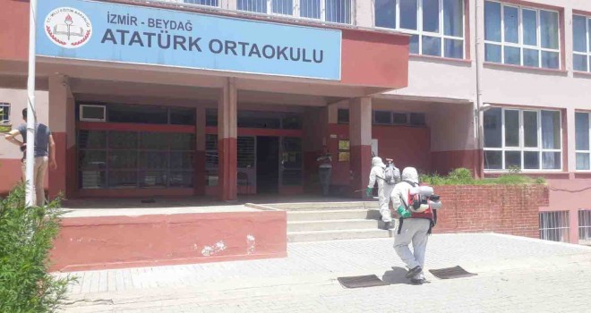 Beydağ'da okullar dezenfekte edildi