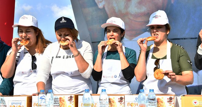 En çok boyozu yiyen kazandı 