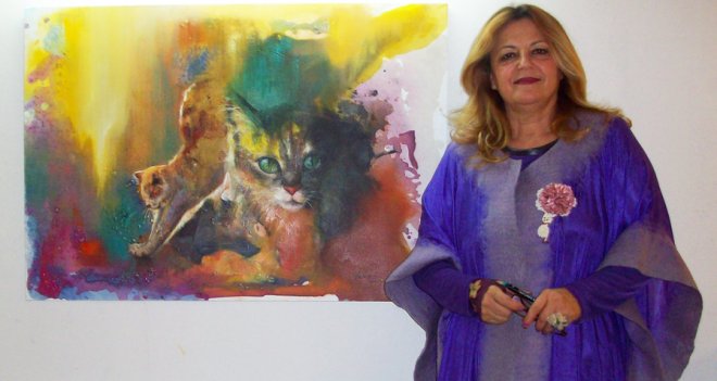 Feriha Dağlı'nın ''Kedi…Kadın…'' sergisi açıldı