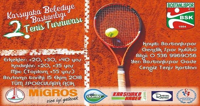 Karşıyaka Belediye Başkanlığı 2. Tenis Turnuvası kayıtları devam ediyor