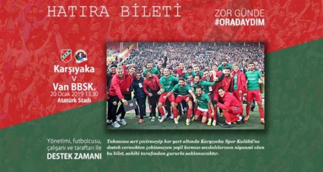 Karşıyaka'dan Van maçına özel hatıra bileti kampanyası