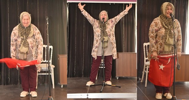 Kuran kursunun 58 yaşındaki öğrencisinden ezbere İstiklal Marşı…