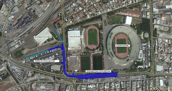 Metro vagonları için yer altı otoparkı 