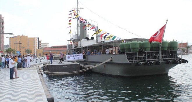 NUSRET GEMİSİ ZİYARETCİ AKININA UĞRADI