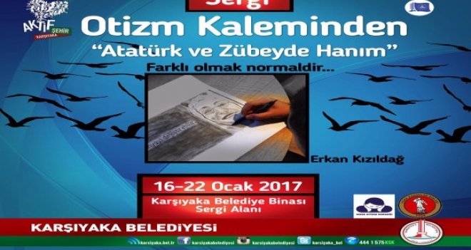 Otizm kaleminden ''Atatürk ve Zübeyde Hanım'' sergisi