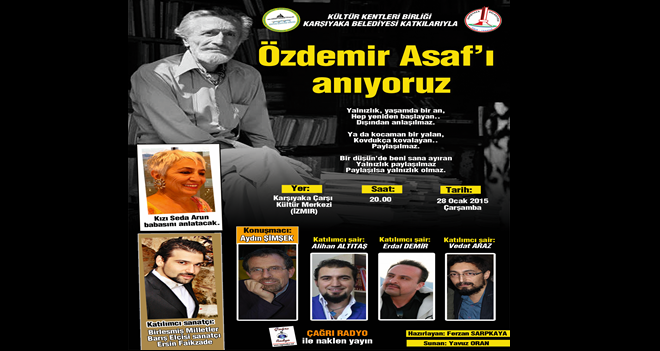 Özdemir Asaf İzmir'de anılacak
