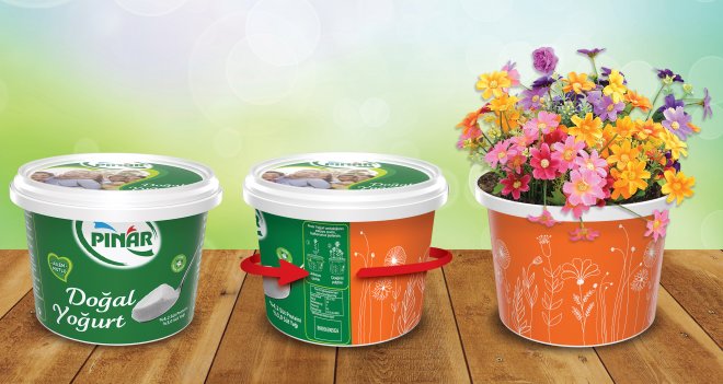 Pınar Yoğurt kapları yeşeriyor