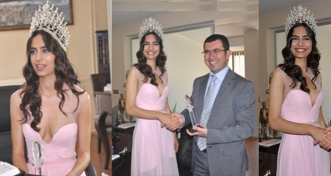 TÜRKİYE GÜZELİ BERGAMA'DA BAŞKANI ZİYARET ETTİ...