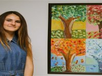 12 yaşındaki Azra, kişisel sergi açtı