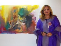 Feriha Dağlı'nın ''Kedi…Kadın…'' sergisi açıldı