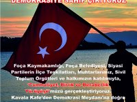 Foça’da ''Cumhuriyet, Birlik ve Beraberlik Yürüyüşü''