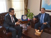 Genel Sekreter Nurettin Memur Kaymakam Yücel’i ziyaret etti