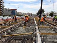 Karşıyaka Tramvayına ilk ray döşendi...