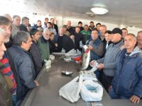 Karşıyakalı balıkçılar balıkları açık artırma ile satıyorlar