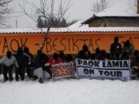 PAOK taraftarlarından olay pankart açıklaması