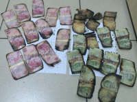 Polisi gördüler, paraları yaktılar...