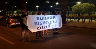 Bisikletçiler eylem yaptı