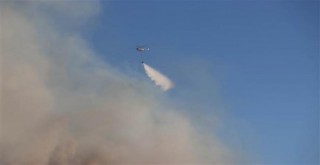 Çeşme'deki yangına havadan müdahale başladı