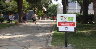 Karabağlar parklarına uyarı levhaları