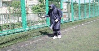 Bayraklı'da amatör spor kulüplerinin tesisleri dezenfekte edildi