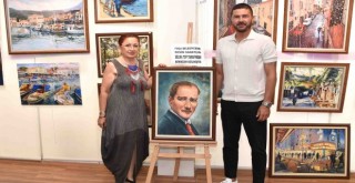 Foça'da yağlıboya resim sergisi